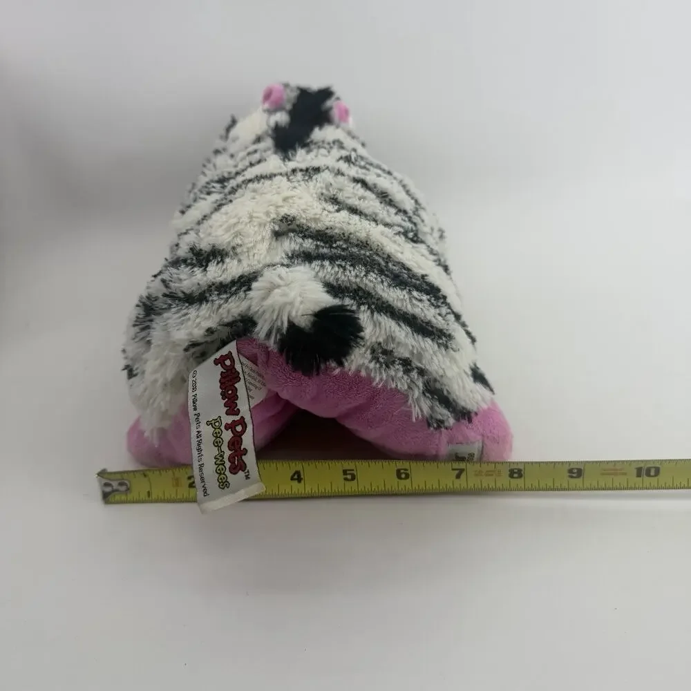 Pillow Pets Zebra Plush 2010 Original Black White Pink Retired